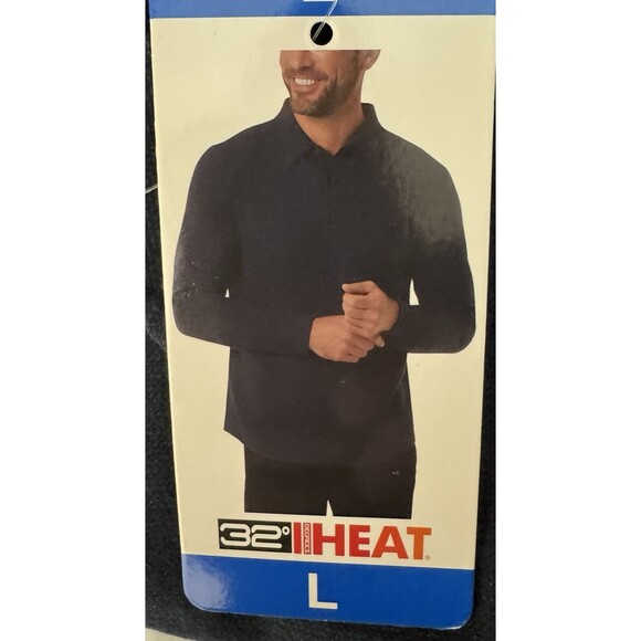 32 Degrees Heat Mens Large Blue Long Sleeve Button-Up Shirt Top Casual Dressy Lg - Picture 8 of 9